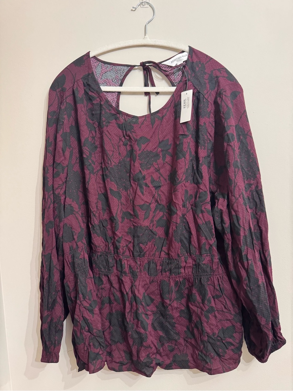 Addition Elle NWT 3X Whimsy Goth Plum Flowy Blouse